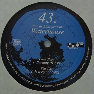 Tom De Luxe presents Waterhouse - Burning/Is It Right Vinyl